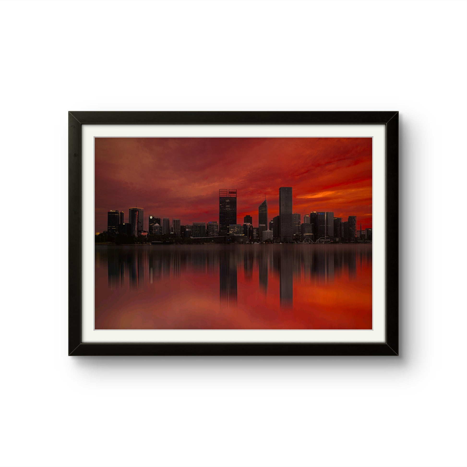 Golden Horizon - Sunrise Over Perth City - Framed Print-Gilham-Martin Studio